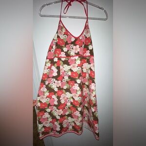 Old Navy 100% Cotton Halter Dress Floral No Stretch Size 18 preowned and so cute